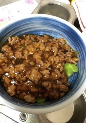 そら豆と茄子のそぼろ餡掛け-レシピのメイン写真