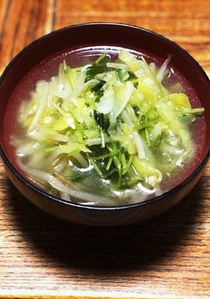 もやしとキャベツ豆苗の中華風スープ-レシピのメイン写真