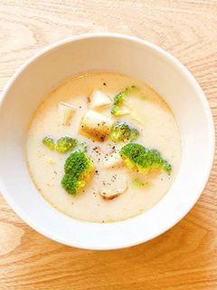 ブロッコリーとねぎの豆乳スープ-レシピのメイン写真
