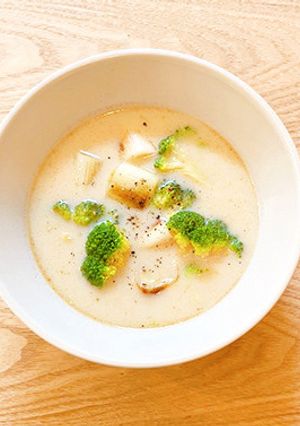 ブロッコリーとねぎの豆乳スープ-レシピのメイン写真