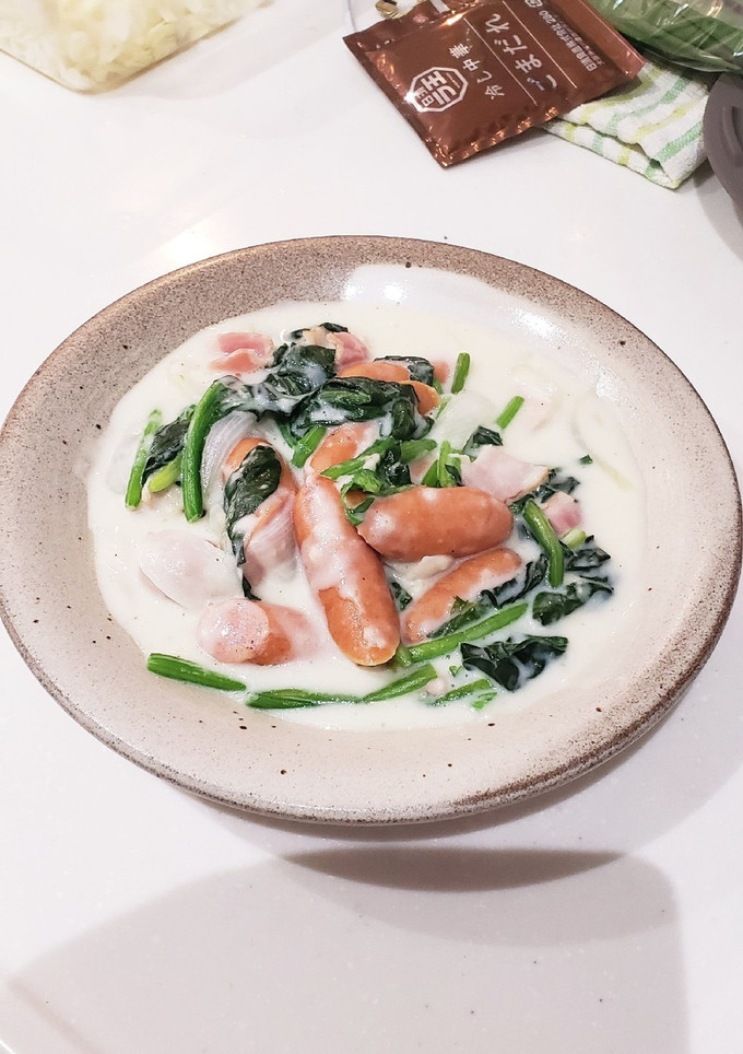 ほうれん草と新玉ねぎのクリーム煮-レシピのメイン写真