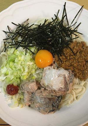 某烈火ふうサバ缶と納豆のひっぱりお蕎麦-レシピのメイン写真