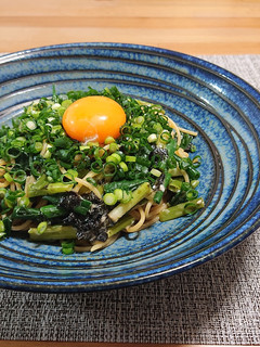 ワンパンレシピ⭐釜玉風ねぎパスタ-レシピのメイン写真