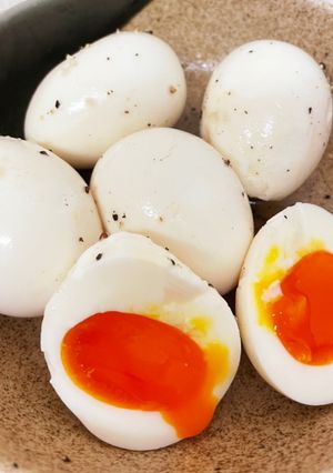 おつまみに！とろ〜り半熟旨塩にんにく味玉-レシピのメイン写真