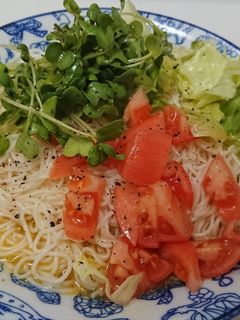 *オリーブオイルとお酢のぶっかけ素麺*-レシピのメイン写真