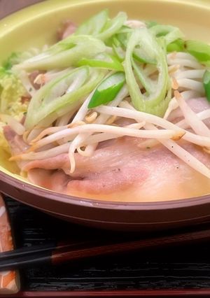 おひとりさま用♡簡単豚しゃぶ蒸し-レシピのメイン写真