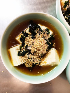 全てレンジ中華風オイスタースープ味湯豆腐-レシピのメイン写真