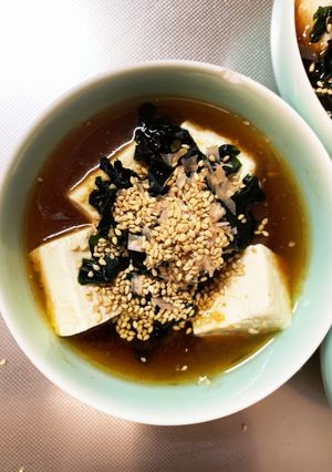 全てレンジ中華風オイスタースープ味湯豆腐-レシピのメイン写真