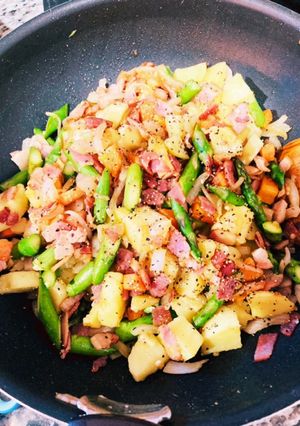 片栗粉でほくほくアスパラジャーマンポテト-レシピのメイン写真