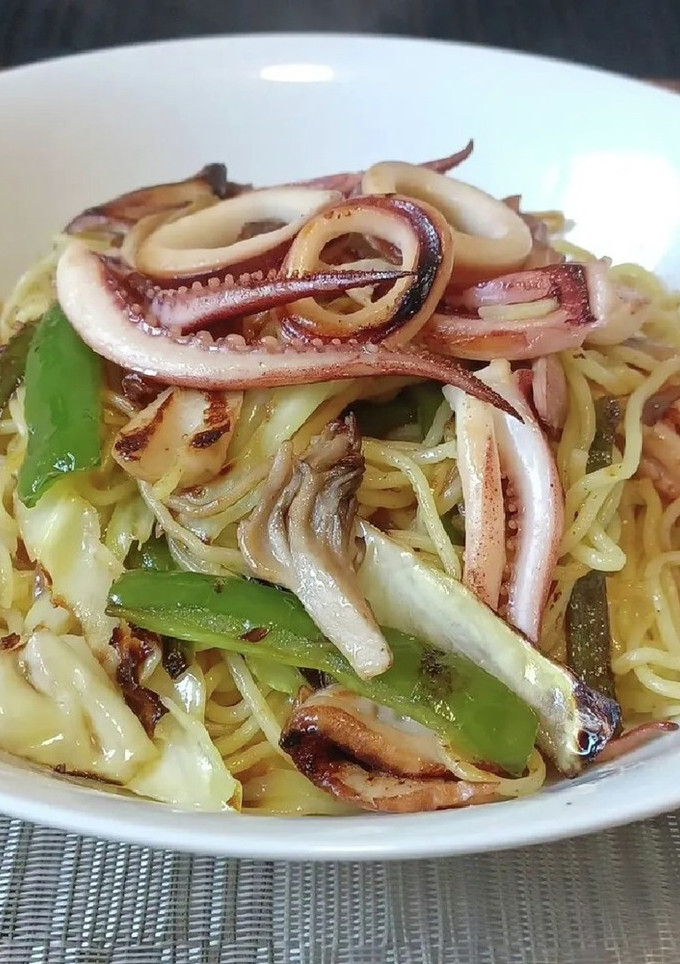超簡単！さっぱり塩ダレ イカ焼きそば！-レシピのメイン写真