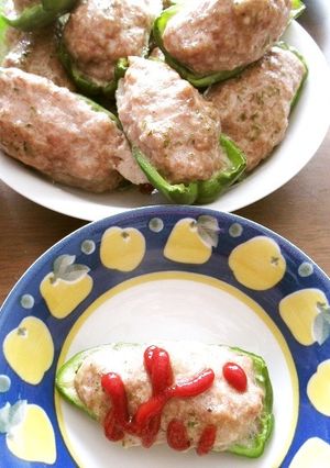 こどもの日、お子様とピーマン肉詰めを-レシピのメイン写真