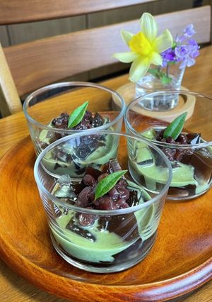 コーヒーゼリー★抹茶じゃなくて青汁甘酒添-レシピのメイン写真