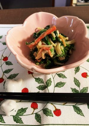 お味噌ほっこり小松菜とカニカマの和え物-レシピのメイン写真