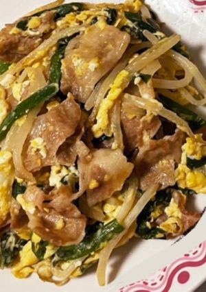 【すごく簡単】ニラもやしお肉卵炒め-レシピのメイン写真