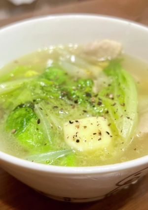 新玉ねぎとレタスの旨塩バタースープ-レシピのメイン写真