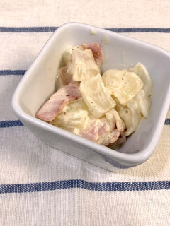 新玉ねぎとベーコンのマヨあえ-レシピのメイン写真