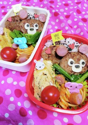 キャラ弁☆ハンバーグで簡単クマさん弁当☆-レシピのメイン写真