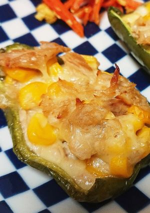 ピーマンのツナコーンチーズ詰め-レシピのメイン写真