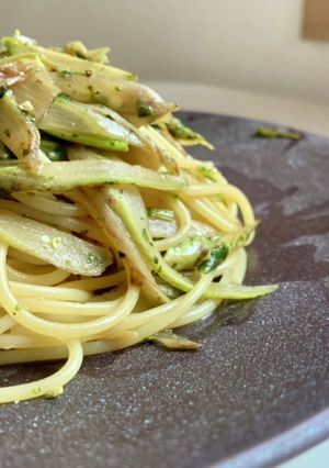 ぱすた日記/ウドと香菜の和風スパゲティ-レシピのメイン写真