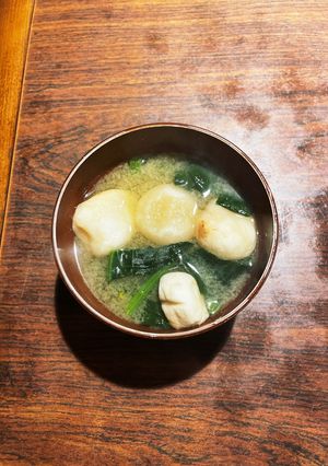 もち麩とほうれん草の合わせ味噌汁-レシピのメイン写真