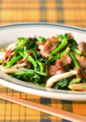 ほうれん草と豚バラ肉の味噌マヨソテー-レシピのメイン写真