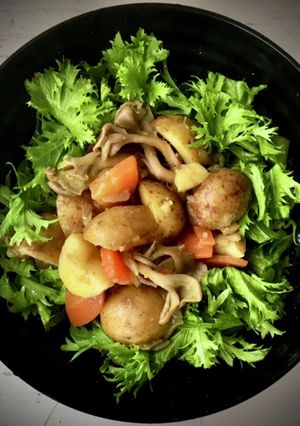 揚げ焼き新じゃがとキノコのぺぺロン-レシピのメイン写真