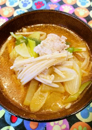 大根消費●豚肉とえのきのピリ辛チゲスープ-レシピのメイン写真