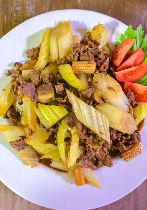 セロリと牛肉のオイスターソース*我が家風-レシピのメイン写真