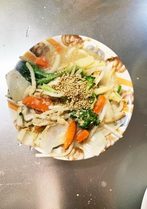 レンジ肉無チクワ彩り野菜味噌マヨ野菜炒め-レシピのメイン写真