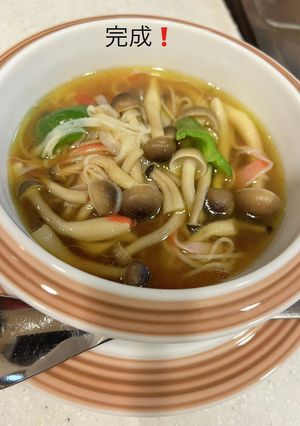 残り野菜と蟹カマで作るアヒージョ風スープ-レシピのメイン写真
