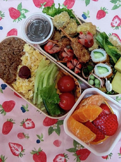 塾べんとう♡三色丼弁当♪(覚書)-レシピのメイン写真