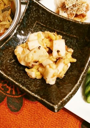 はんぺんと揚げ玉梅和え-レシピのメイン写真