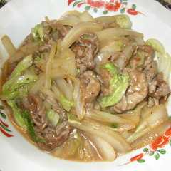 A picture of 牛こまと白菜のシャキシャキオイスター炒め.
