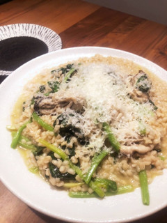 牡蠣とほうれん草のもち麦リゾット-レシピのメイン写真