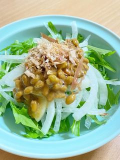 水菜と新玉ねぎの納豆和え-レシピのメイン写真