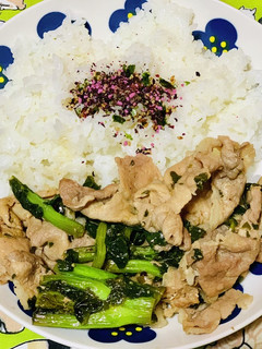 のらぼう菜と豚肉の生姜焼き-レシピのメイン写真