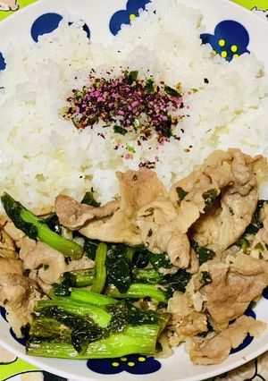 のらぼう菜と豚肉の生姜焼き-レシピのメイン写真