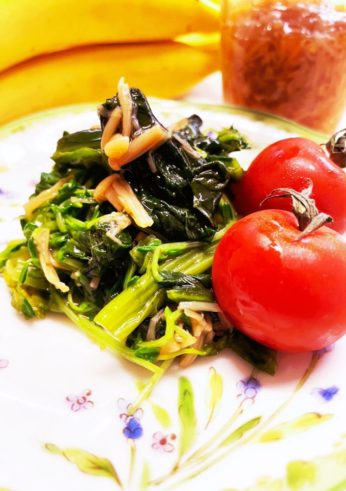 なめ茸、ほうれん草、豆苗の和物-レシピのメイン写真