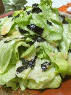 やみつき♪レタスと海苔のレモン味噌サラダ-レシピのメイン写真