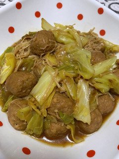 簡単★鶏団子とキャベツのめんつゆ煮-レシピのメイン写真