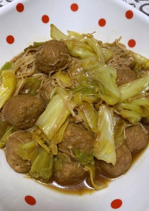 簡単★鶏団子とキャベツのめんつゆ煮-レシピのメイン写真