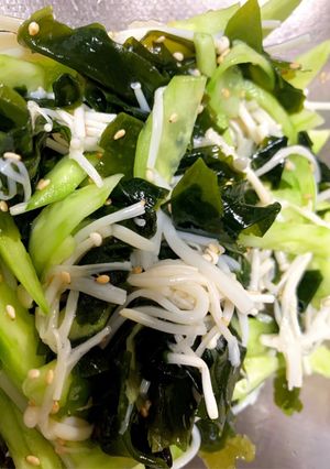 きゅうり.わかめ.えのきの酢の物-レシピのメイン写真