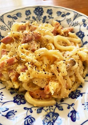 カルボナーラうどん-レシピのメイン写真