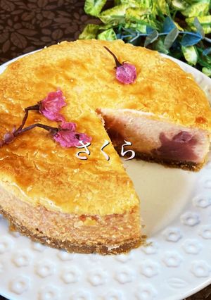 桜あん☆チーズケーキ-レシピのメイン写真