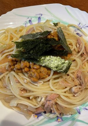 納豆とえのきのパスタ-レシピのメイン写真