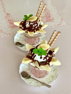 うちカフェ気分❀簡単チョコバナナパフェ-レシピのメイン写真