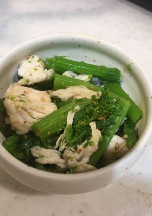 菜の花とささみの中華風胡麻和え-レシピのメイン写真