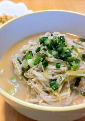 超低糖質！えのきと葱のゴマ味噌しらたき麺-レシピのメイン写真