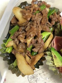 ニンニクの芽とひき肉のエスニック炒め-レシピのメイン写真