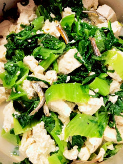 丸ごといりこで出汁いらず青高菜豆腐炒め-レシピのメイン写真